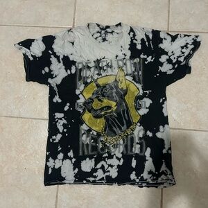 Death Row Records Black & White Tie-Dye Dog Graphic Tee